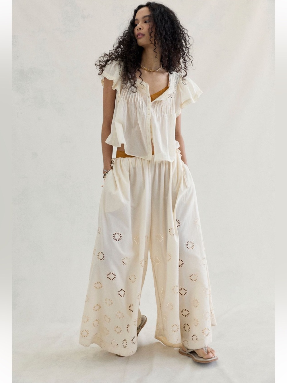NWT Free People Sweet serenade pull on wide leg pants